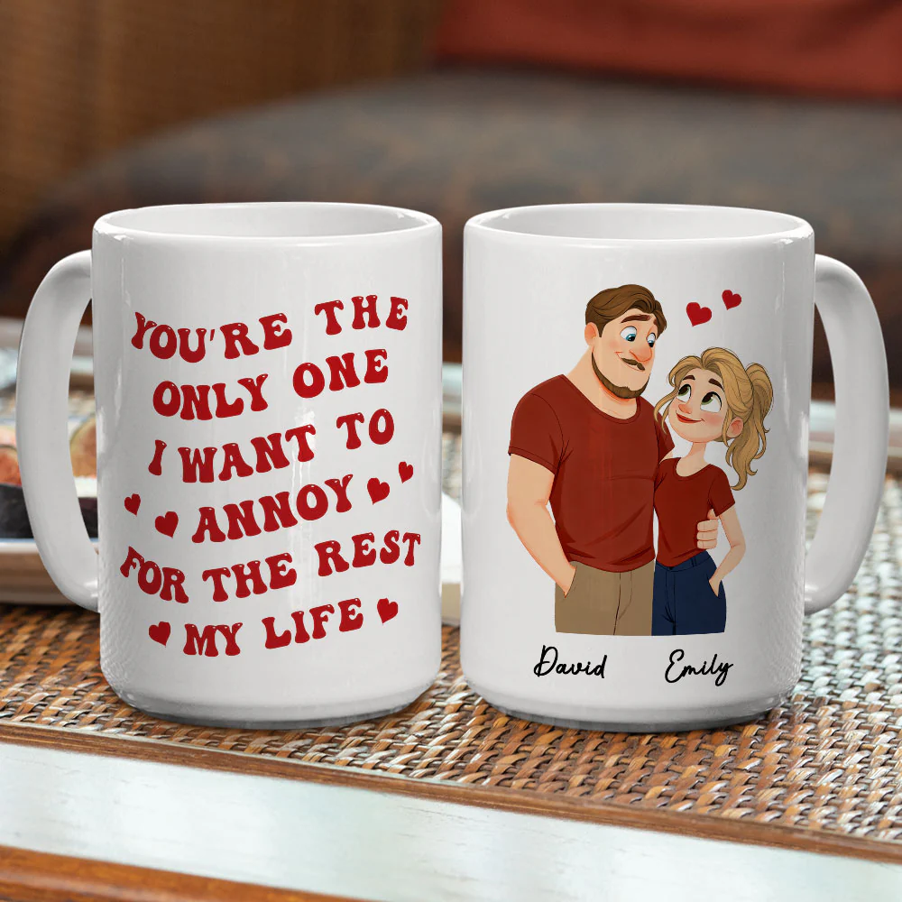Love Means Annoying You Version 2 - Personalized Custom Coffee Mug - Image 5