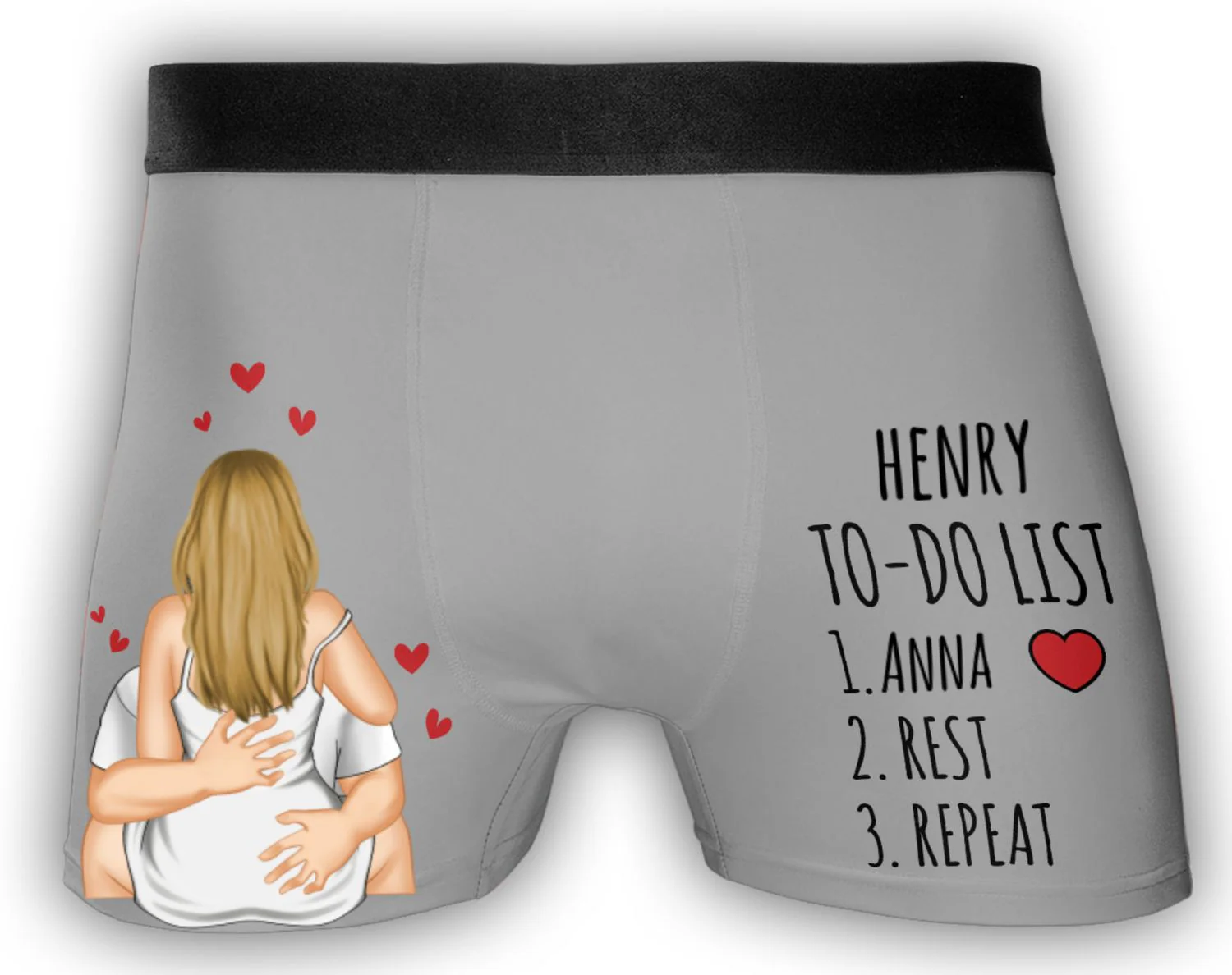 Love Rest Repeat Every Day - Personalized Photo Men's Boxer Briefs - Image 5