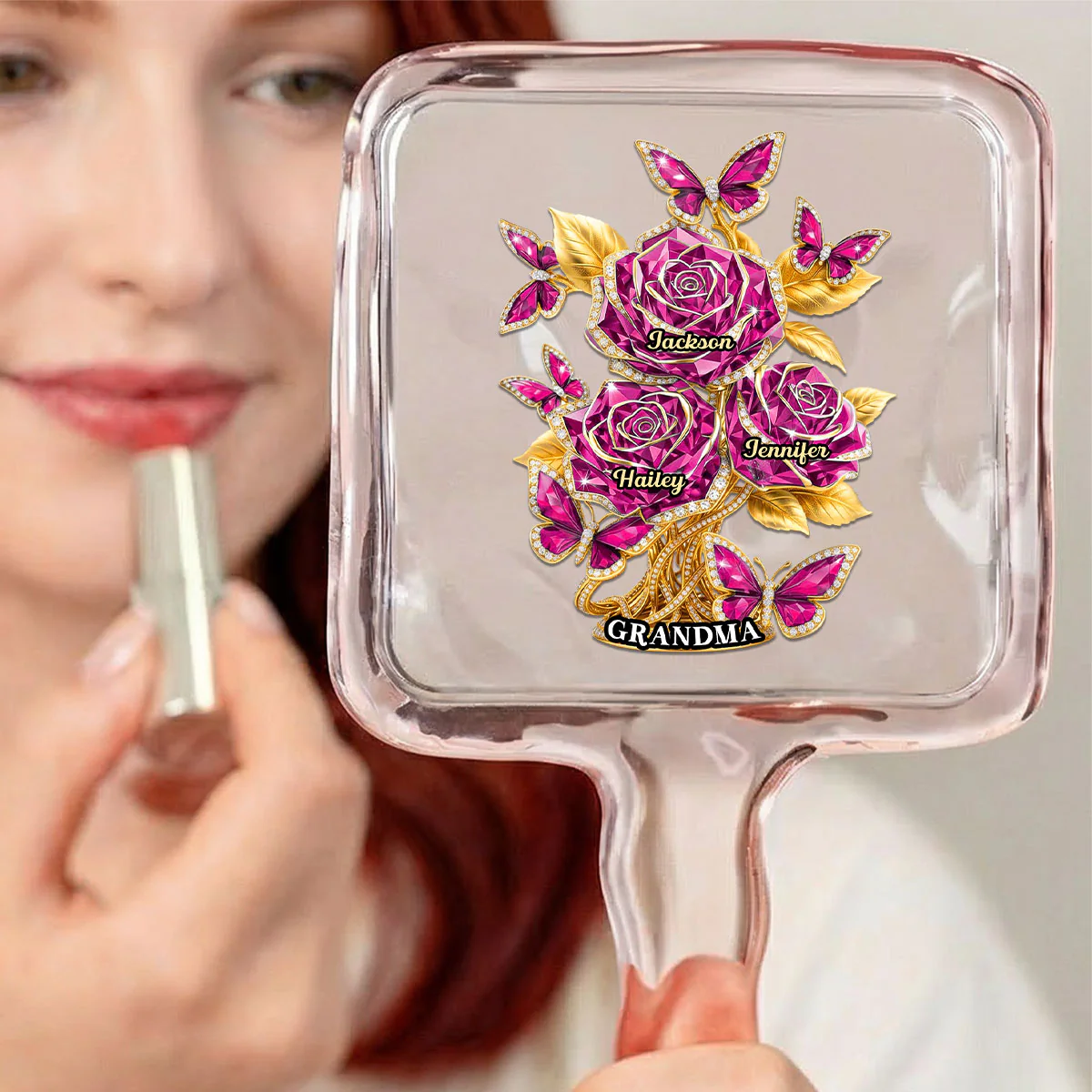 Love Rooted In Motherhood - Personalized Custom Handheld Mirror