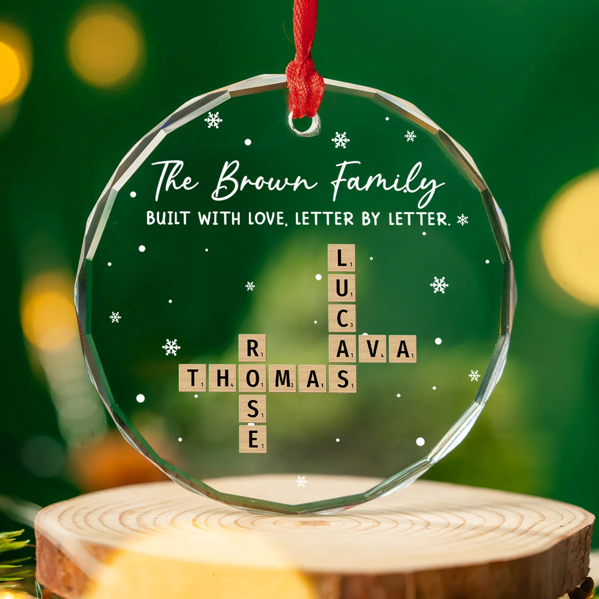 Love Spelled in Every Letter - Personalized Custom Glass Ornament - Image 5