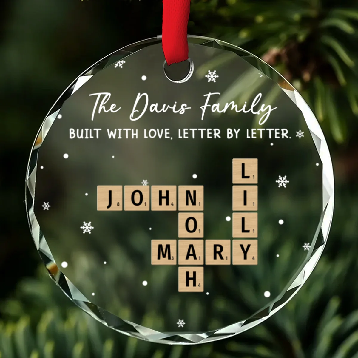 Love Spelled in Every Letter - Personalized Custom Glass Ornament - Image 7