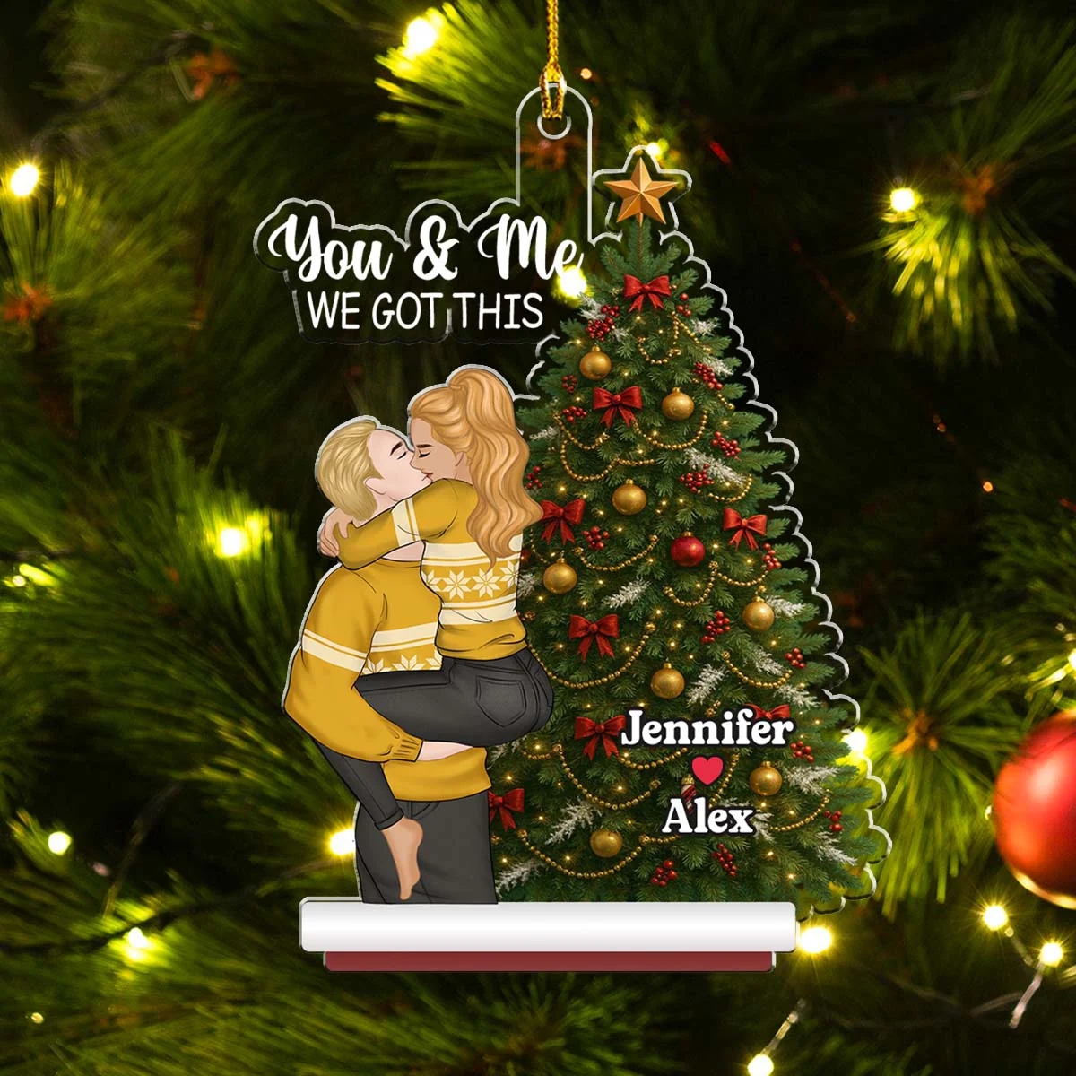Love Under The Christmas - Personalized Custom Acrylic Ornament - Image 4