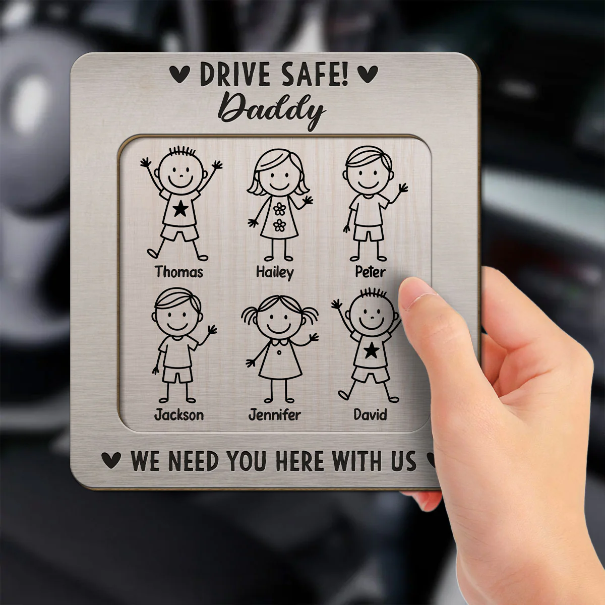 Love You Daddy Grandpa - Personalized Custom Car Visor Clip - Image 2