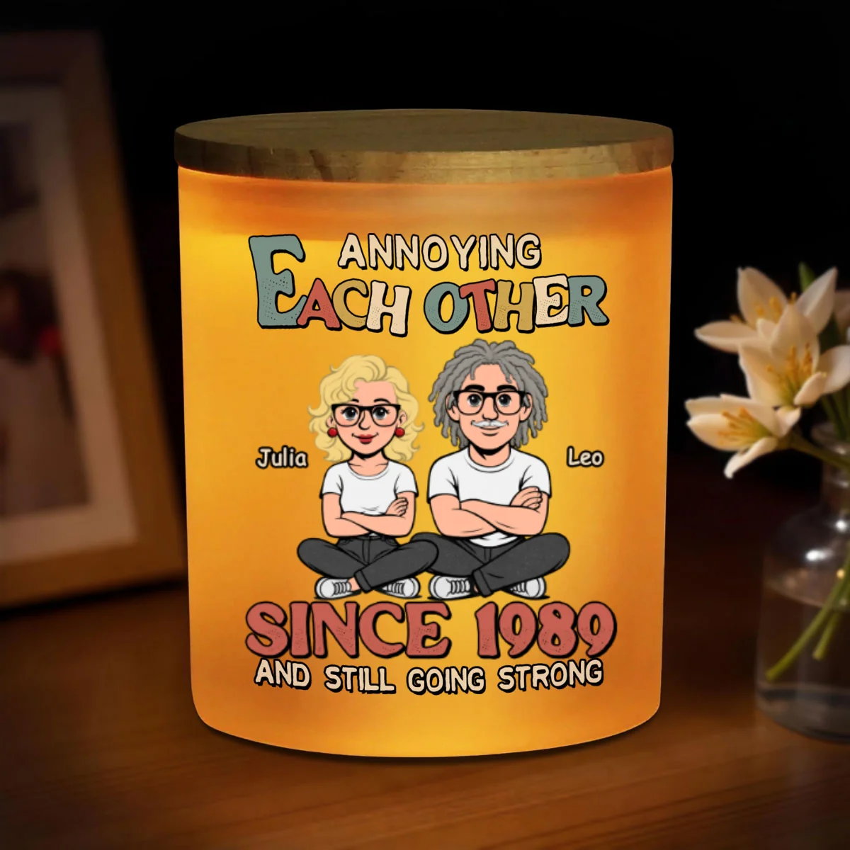Love You Forever - Personalized Custom Glass Jar With LED Candle - Image 7