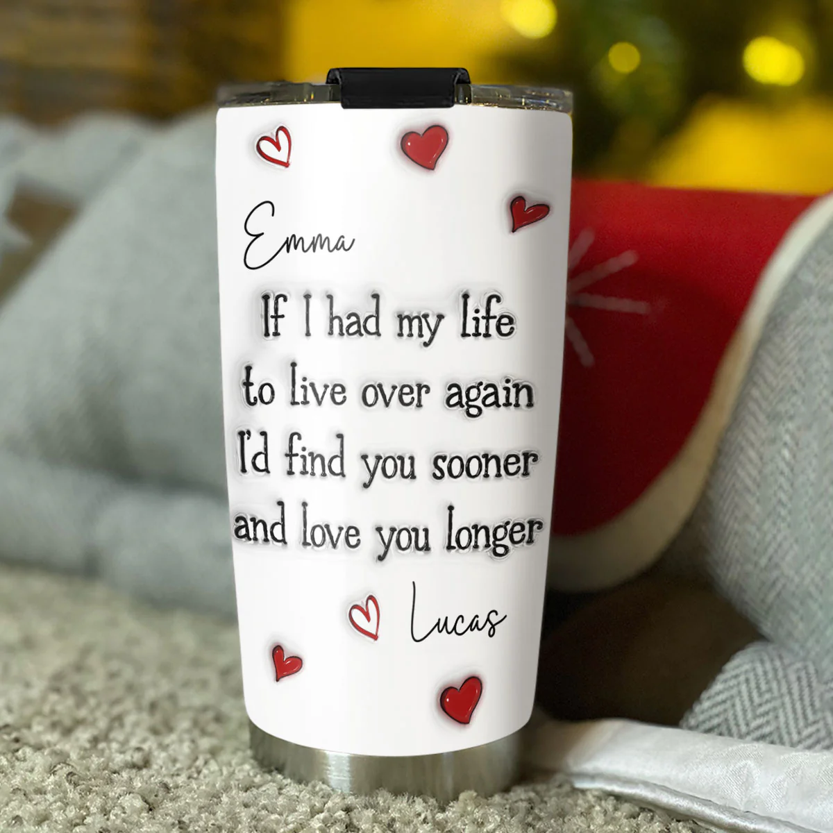 Love You Longer - Personalized Custom 3D Inflated Effect Tumbler - Image 4