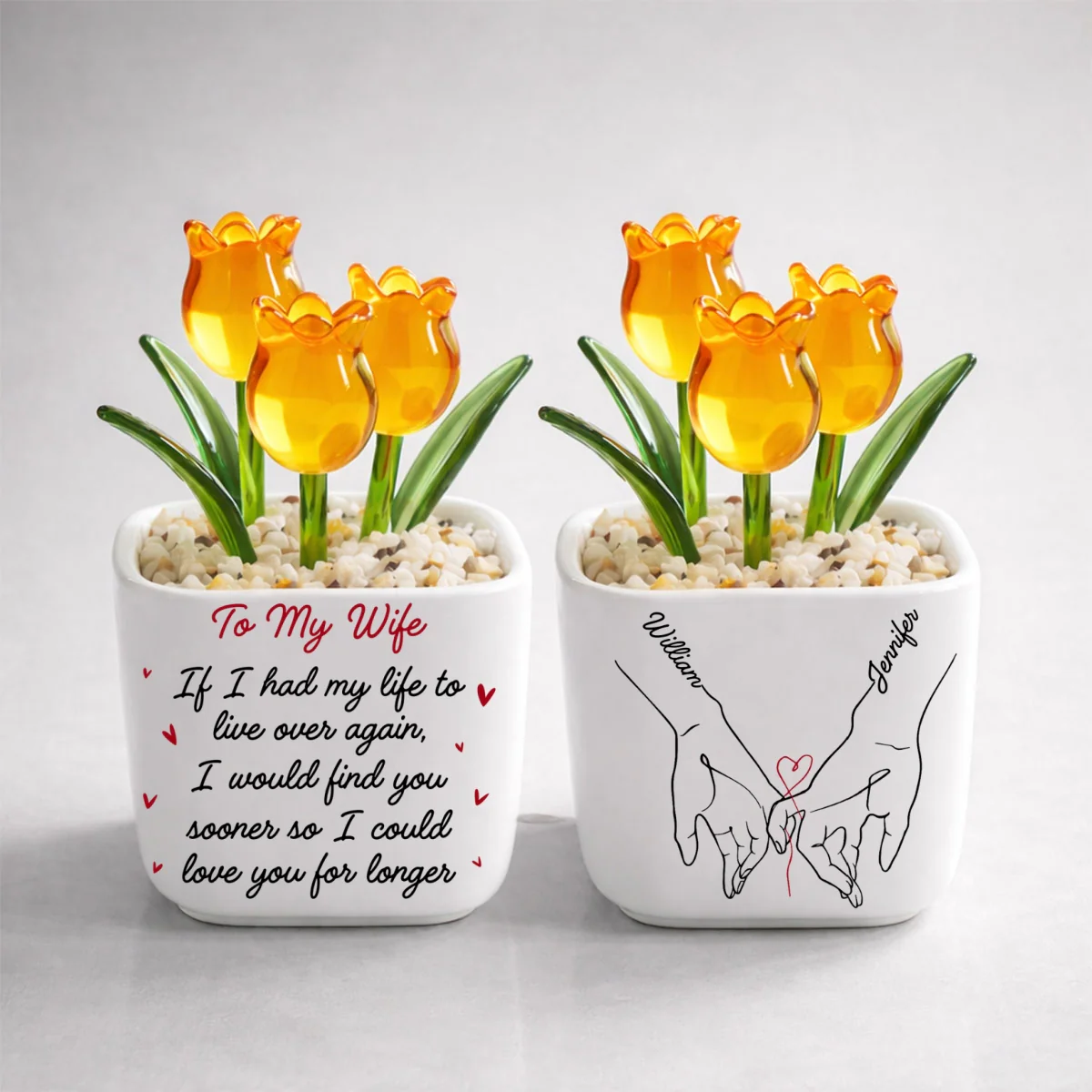 Love You Longer - Personalized Custom Glass Everlasting Tulips - Image 10