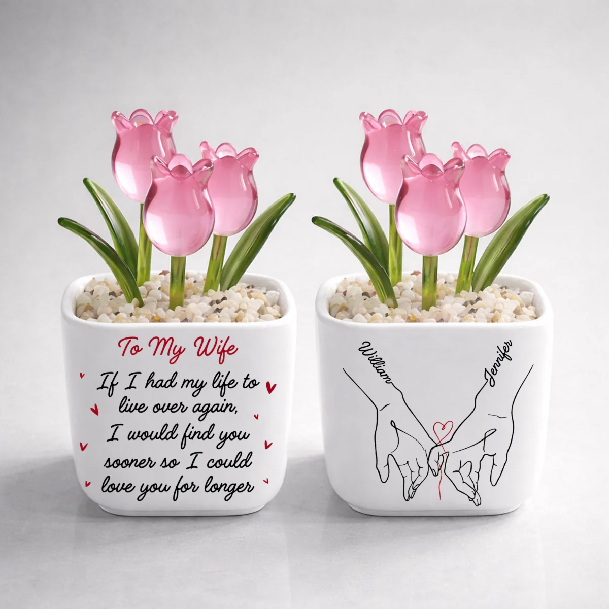 Love You Longer - Personalized Custom Glass Everlasting Tulips - Image 8