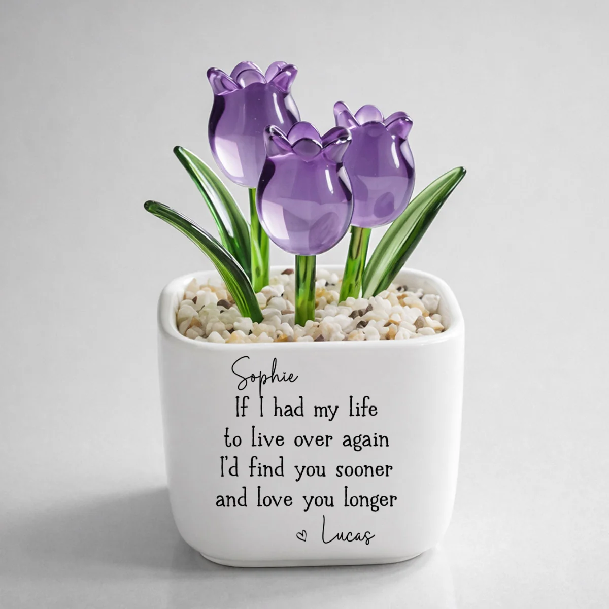 Love You Longer - Personalized Custom Glass Everlasting Tulips - Image 10
