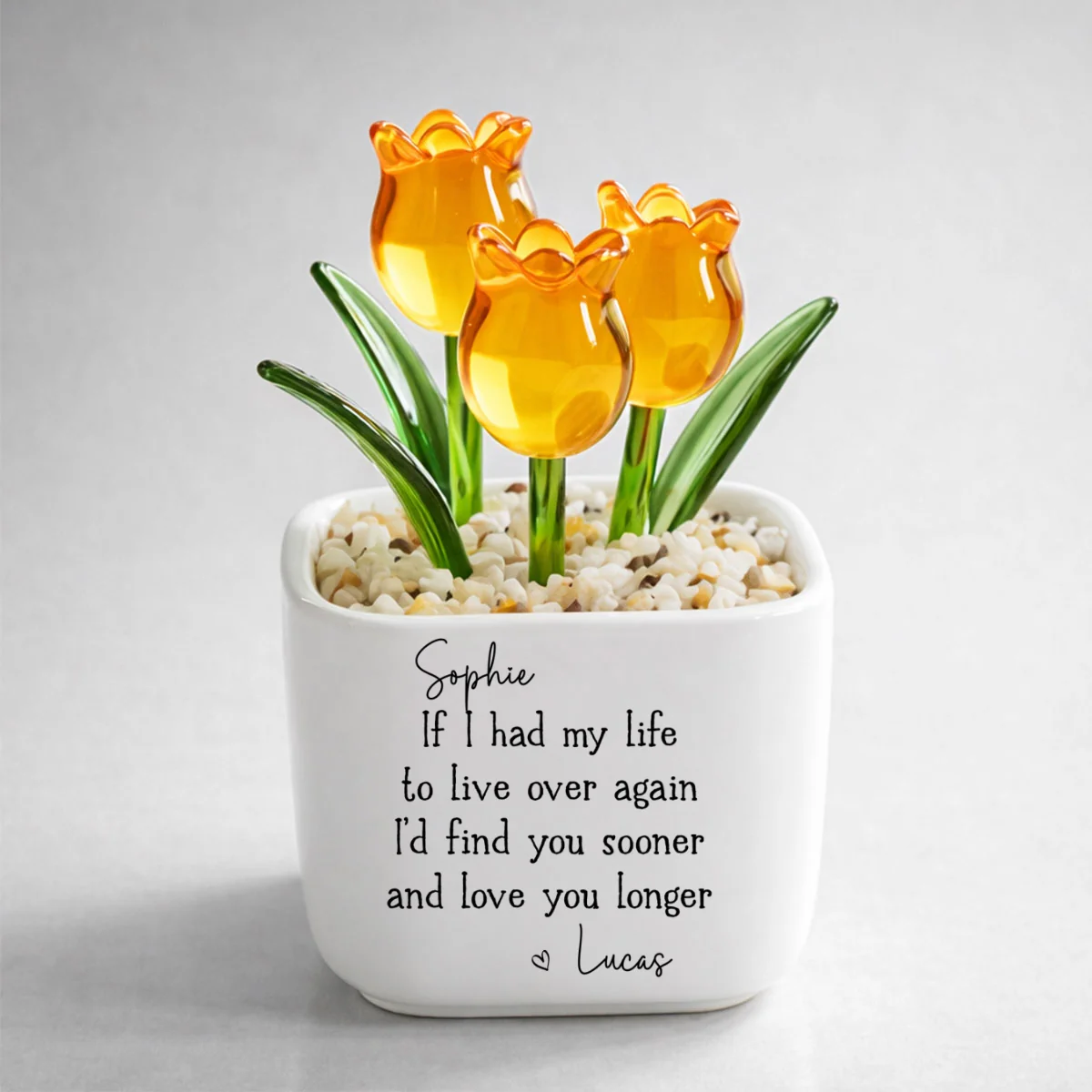 Love You Longer - Personalized Custom Glass Everlasting Tulips - Image 11