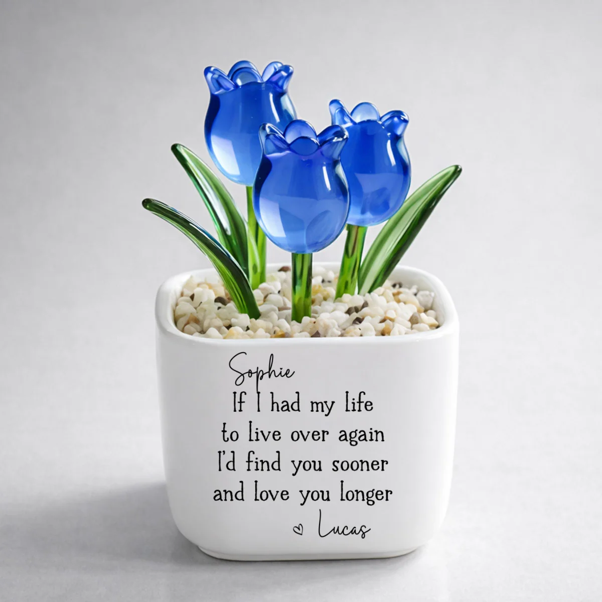 Love You Longer - Personalized Custom Glass Everlasting Tulips - Image 8