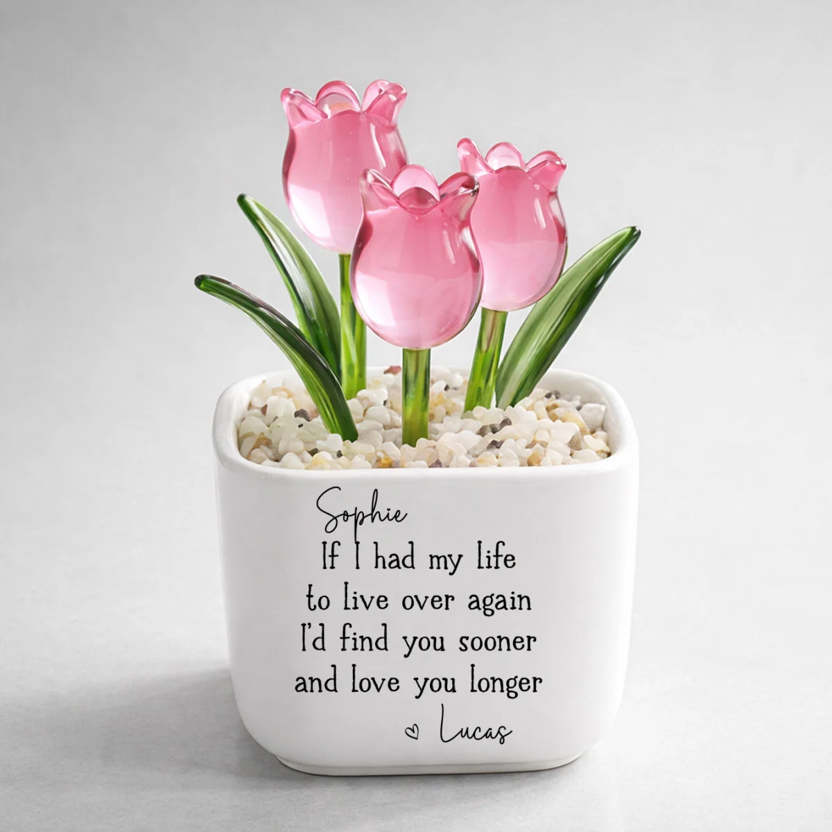 Love You Longer - Personalized Custom Glass Everlasting Tulips - Image 9