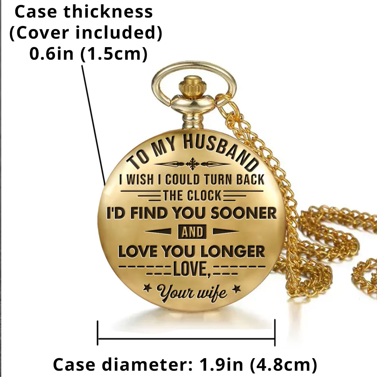 Love You Longer - Personalized Custom Pocket Watch - Image 6