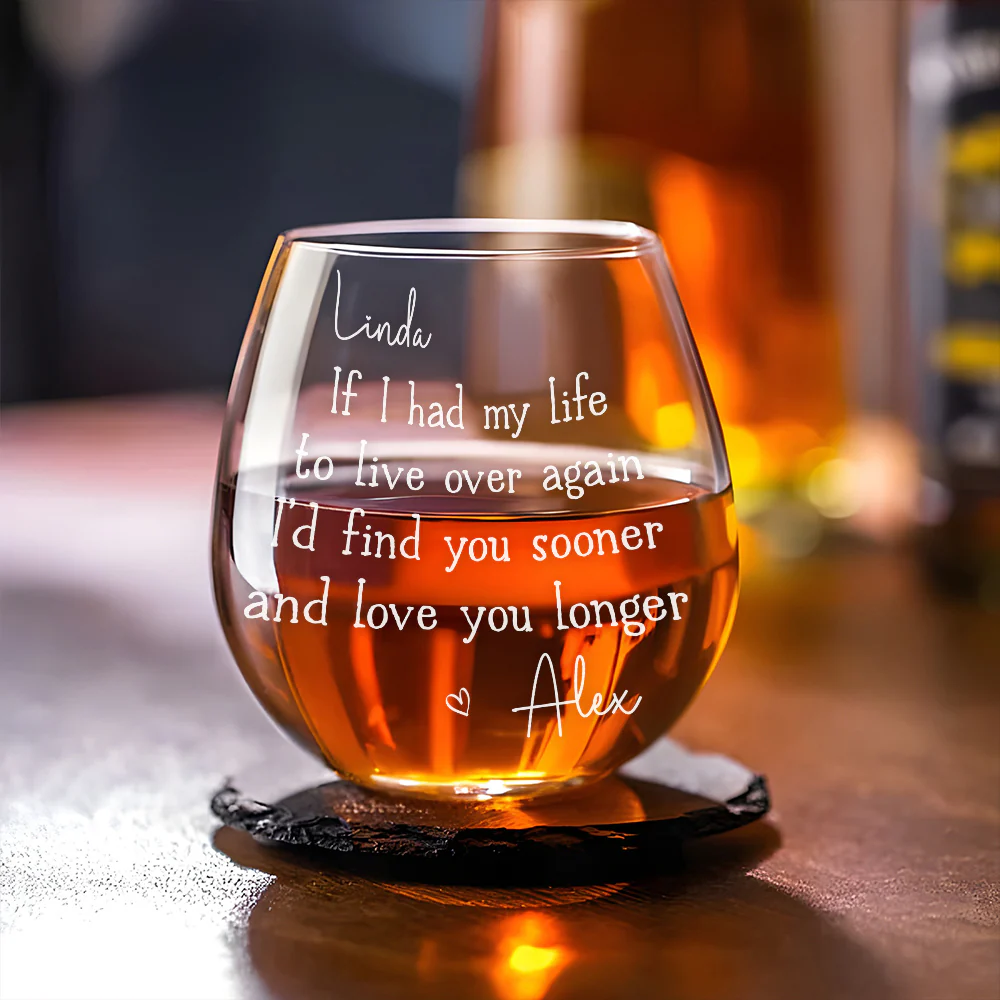 Love You Longer - Personalized Custom Wine Glass - Image 4