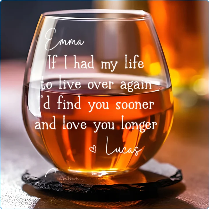 Love You Longer - Personalized Custom Wine Glass - Image 5