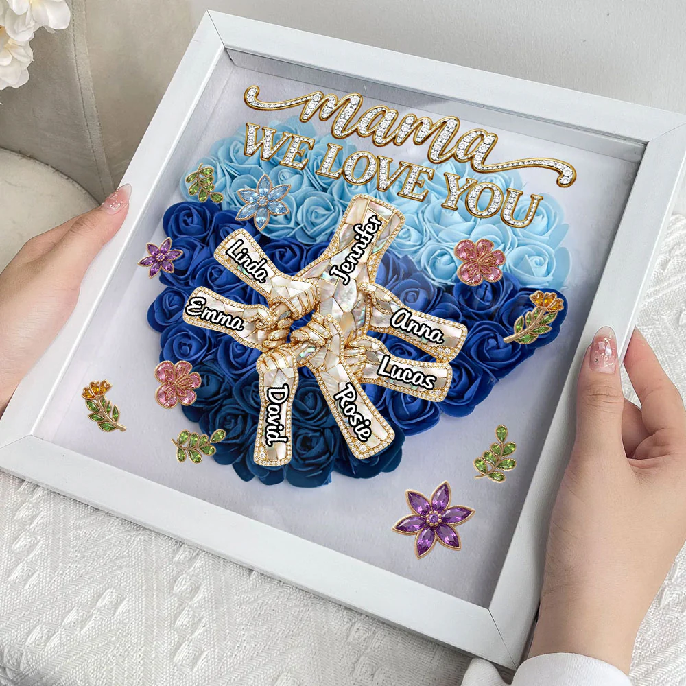 Love You Mom - Personalized Custom Flower Shadow Box - Image 3