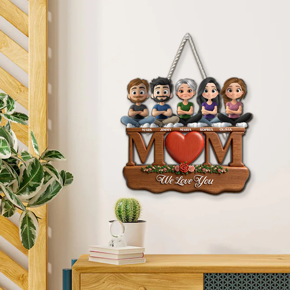 Love You Mom - Personalized Custom Wood Sign - Image 4