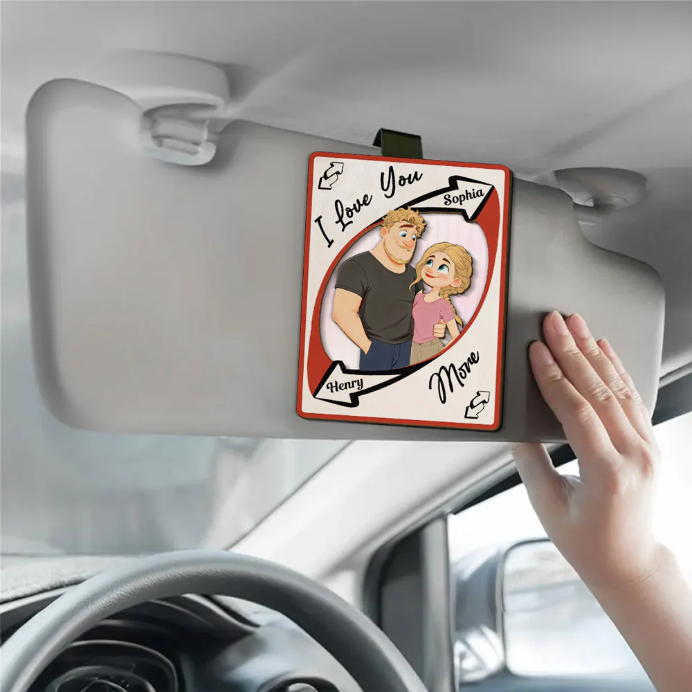 Love You More - Personalized Custom Car Visor Clip - Image 2