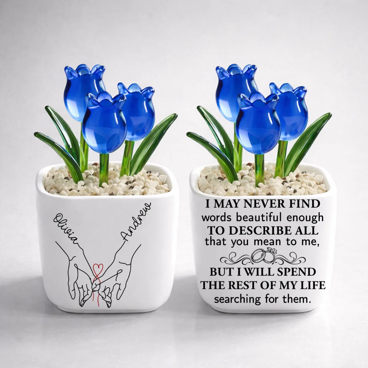 Love You My Wife - Personalized Custom Glass Everlasting Tulips - Image 9