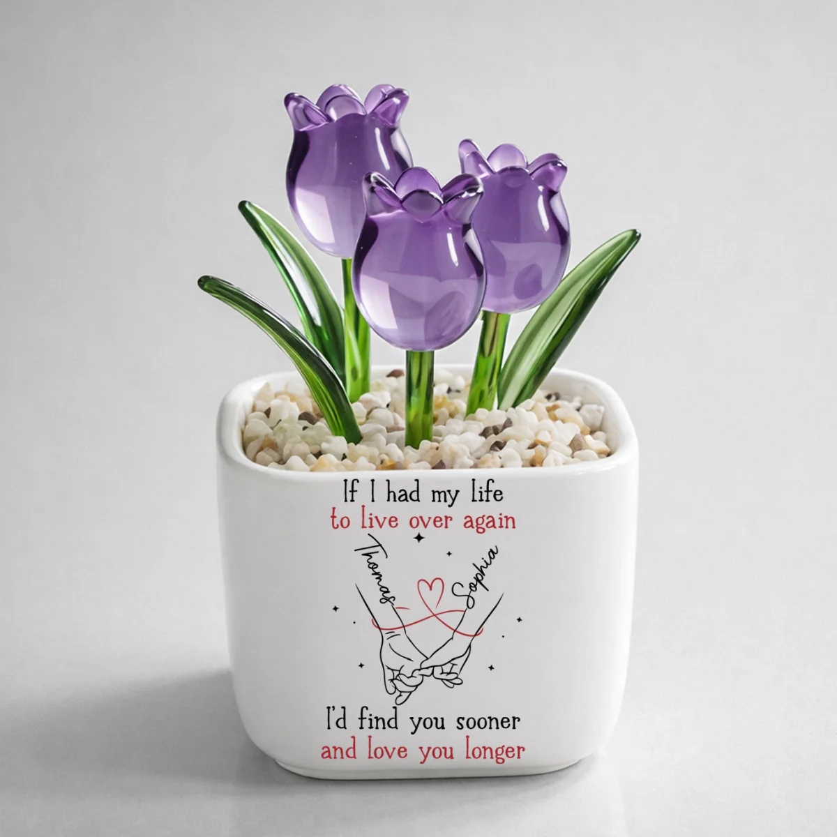 Love You So Much - Personalized Custom Glass Everlasting Tulips - Image 9