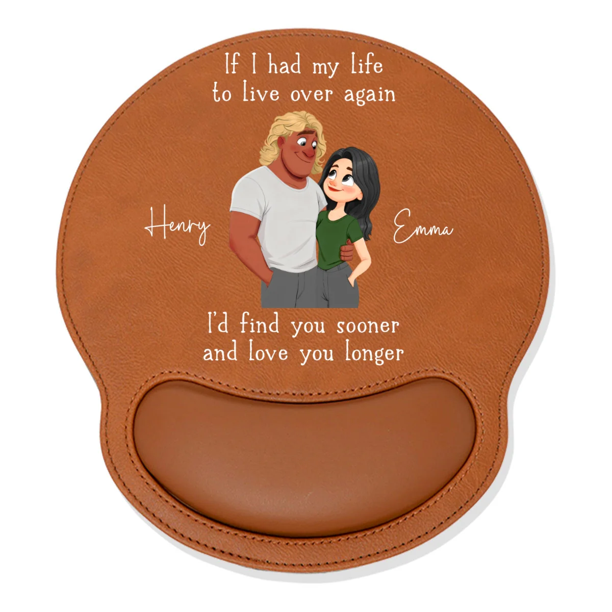 Love You So Much - Personalized Custom Leather Mouse Pad - Image 10