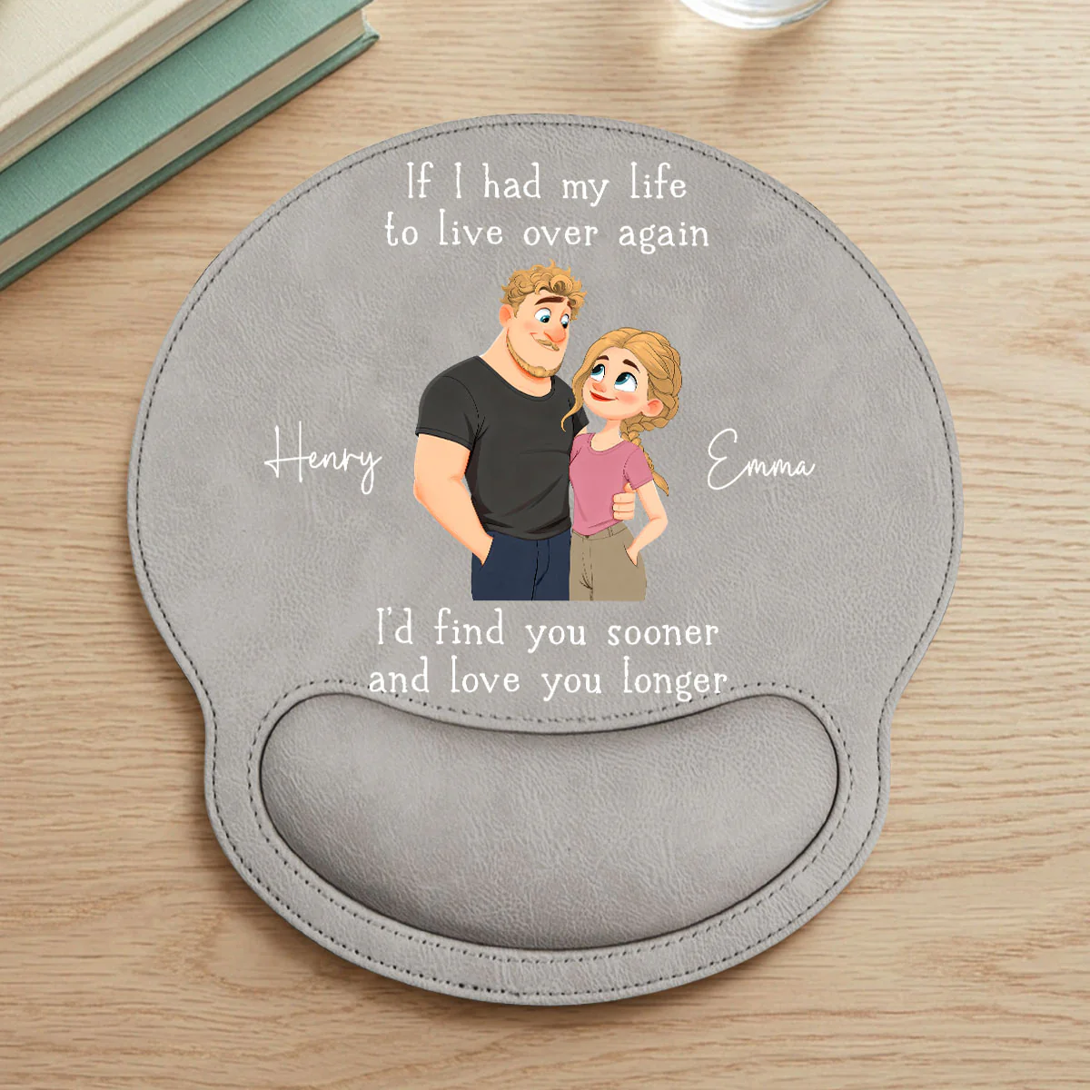 Love You So Much - Personalized Custom Leather Mouse Pad - Image 3