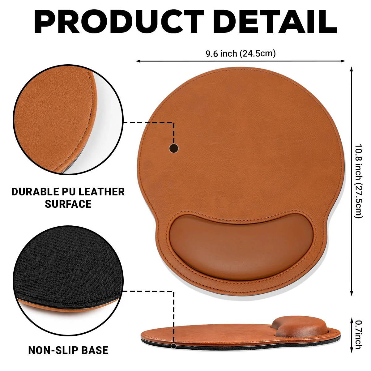 Love You So Much - Personalized Custom Leather Mouse Pad - Image 8