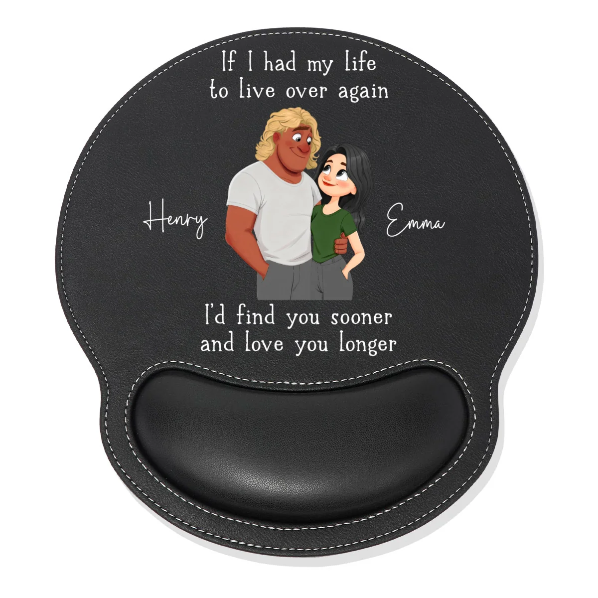 Love You So Much - Personalized Custom Leather Mouse Pad - Image 9