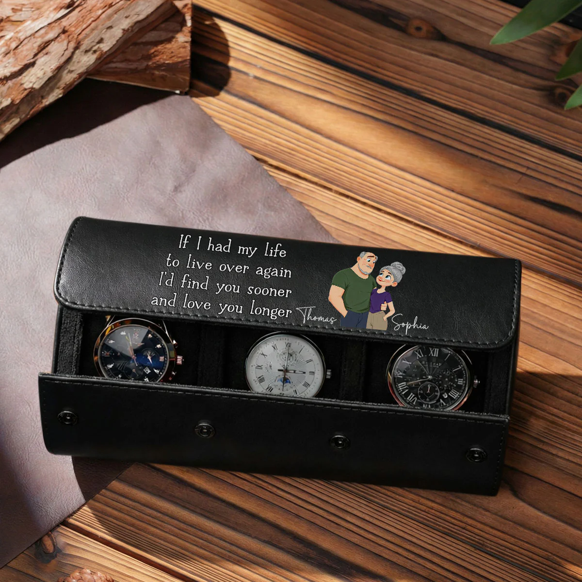 Love You So Much - Personalized Custom Leather Watch Case - Image 4