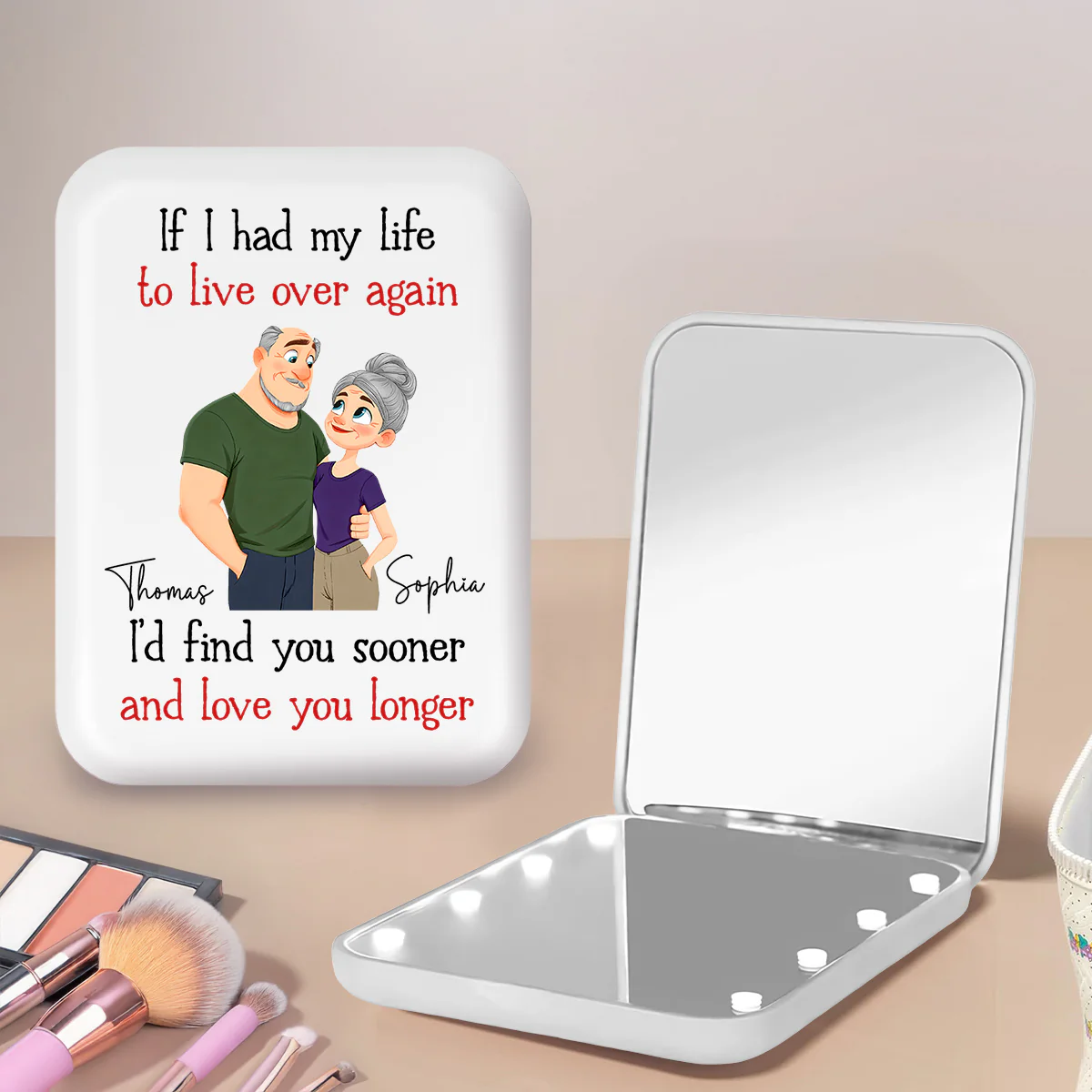 Love You So Much - Personalized Custom LED Pocket Mirror