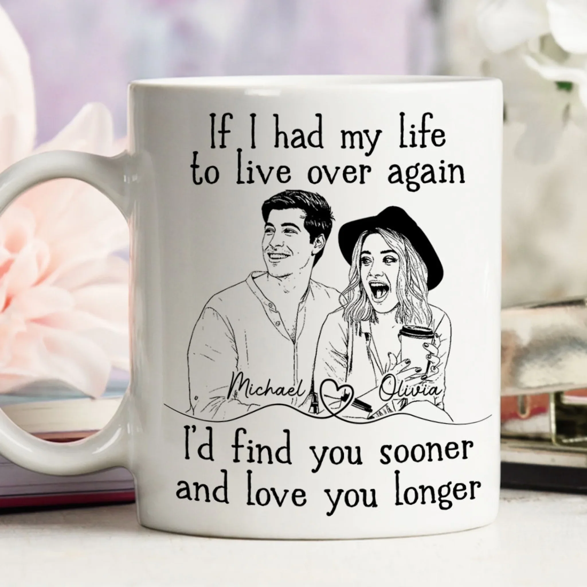 Love You So Much Sketch - Personalized Custom Coffee Mug - Image 2