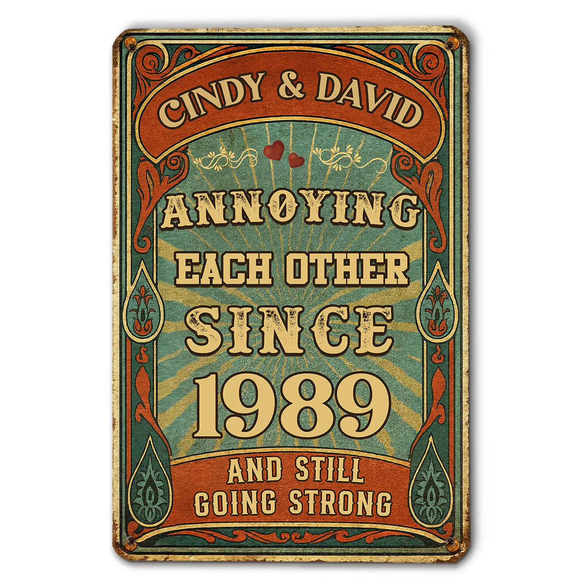 Love You Then - Personalized Custom Metal Sign
