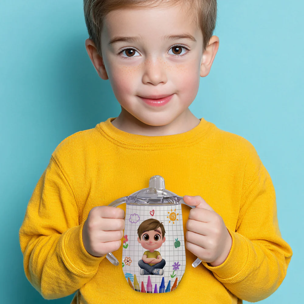 Lovely Baby - Personalized Custom Sippy Cup With Handles - Image 5