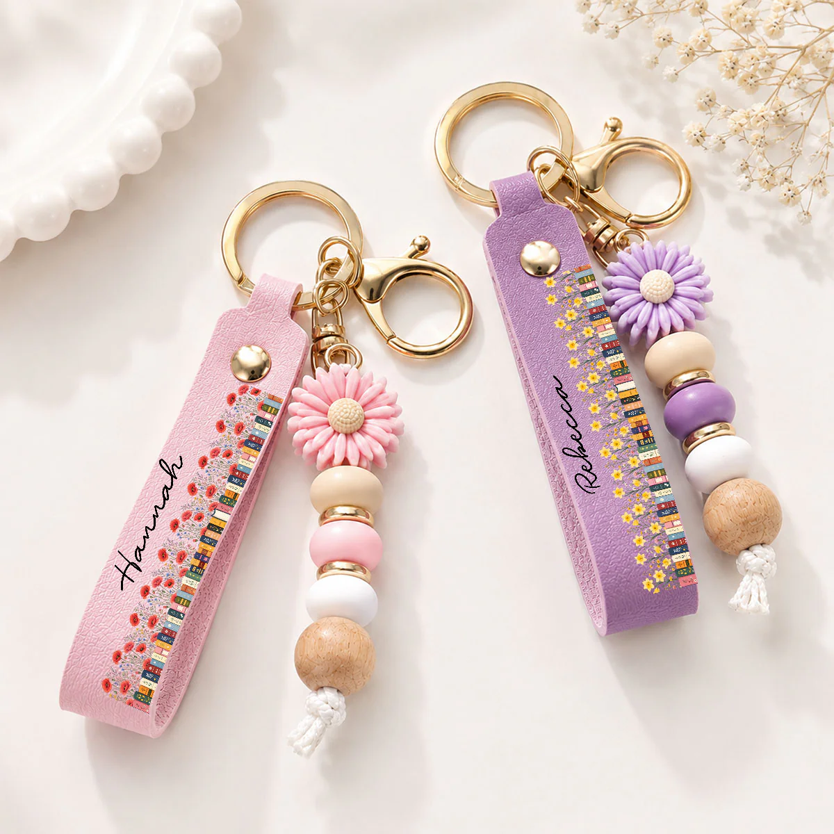 Lovely Girl - Personalized Custom Beaded Keychain