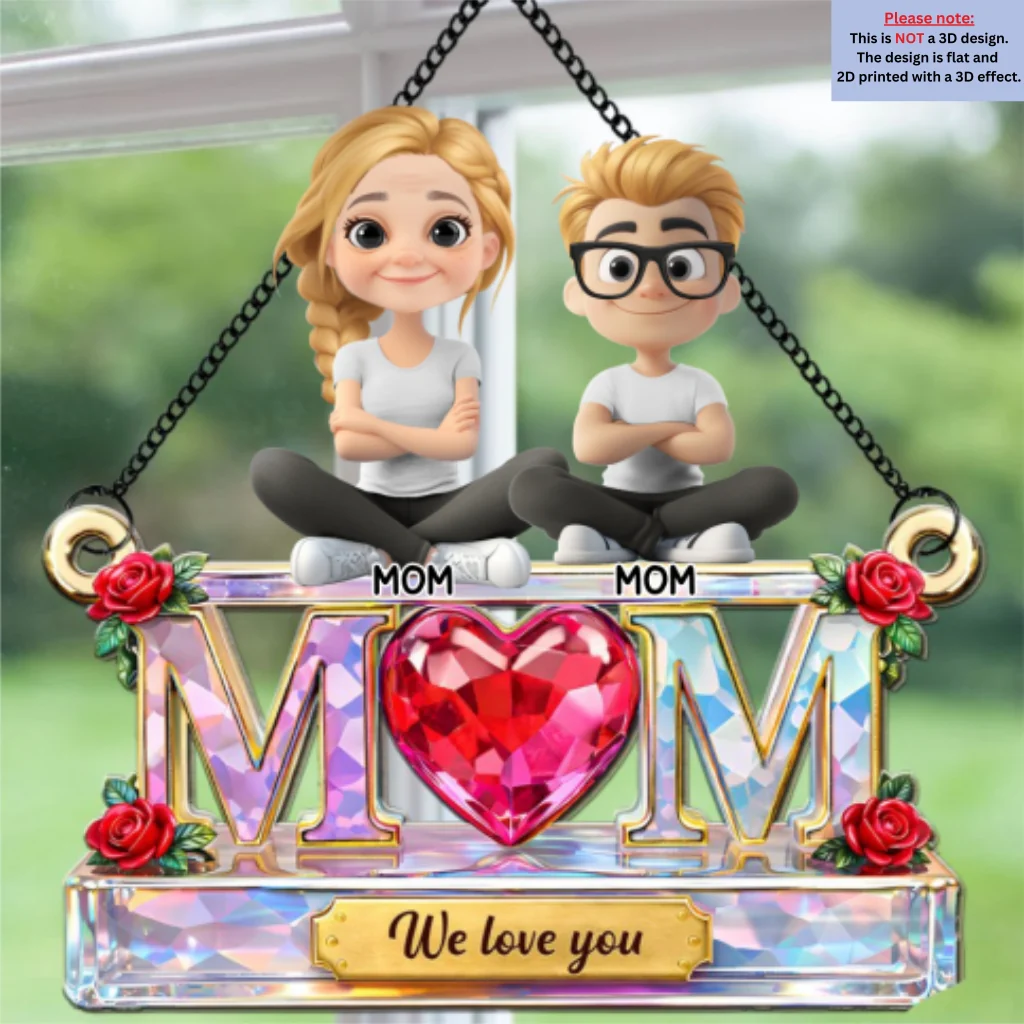 Lovely Mom - Personalized Custom Suncatcher - Image 6