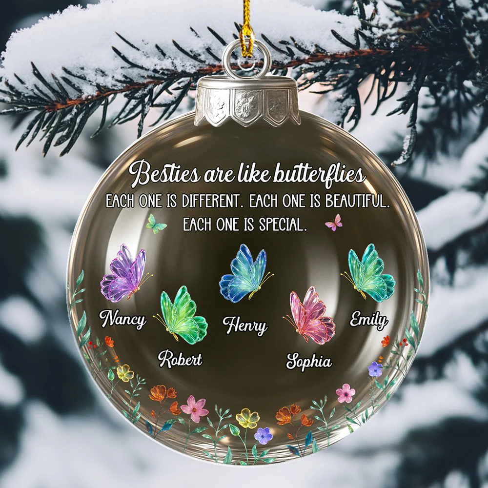 Lovely Siblings - Personalized Custom Acrylic Ornament - Image 3