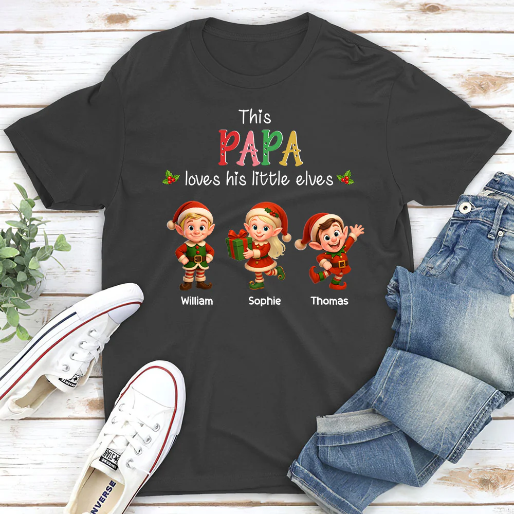 Loves His Little Elves - Personalized Custom Shirt - Image 3