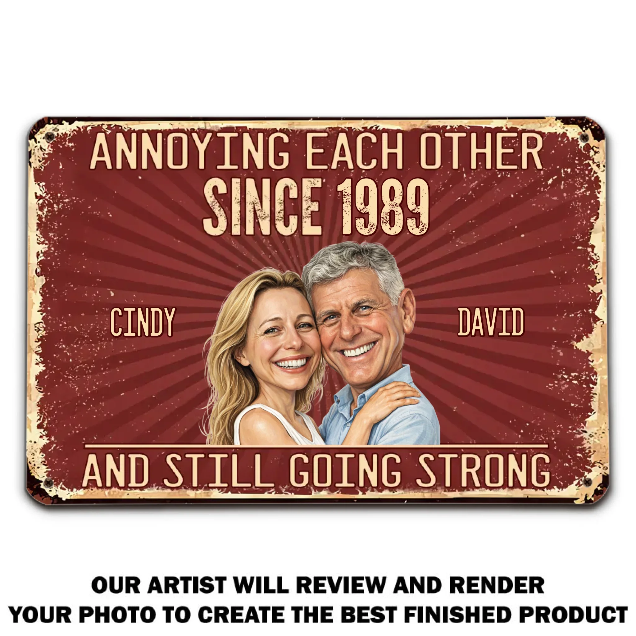 Loving You - Personalized Custom Metal Sign - Image 7