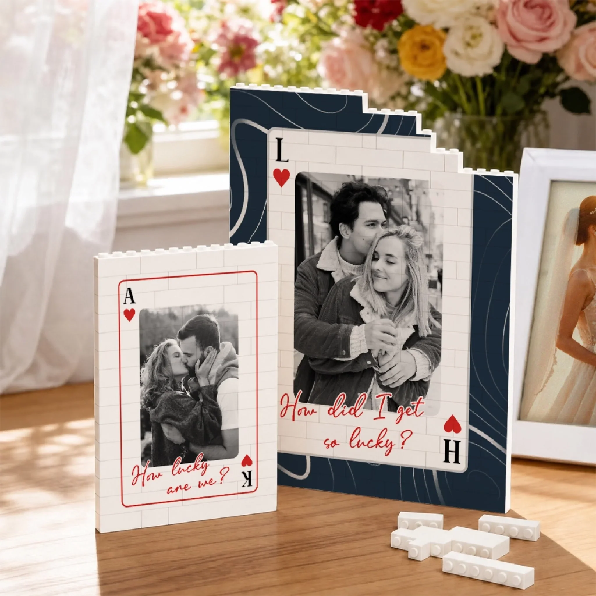 Lucky To Love You - Personalized Custom Rectangle Building Brick Blocks