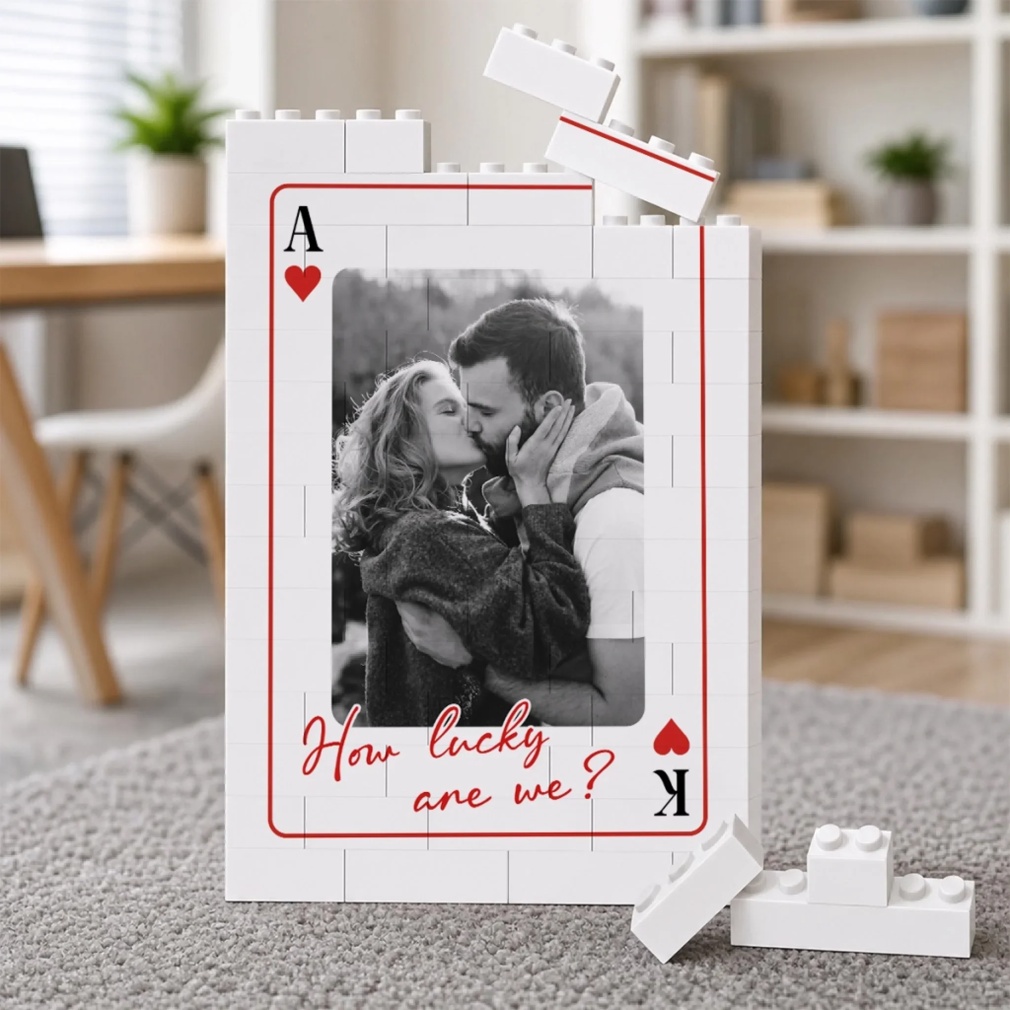 Lucky To Love You - Personalized Custom Rectangle Building Brick Blocks - Image 4