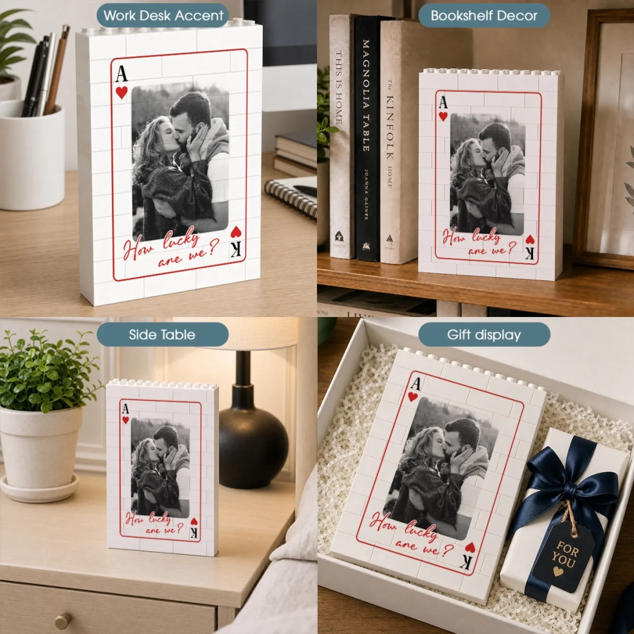 Lucky To Love You - Personalized Custom Rectangle Building Brick Blocks - Image 5