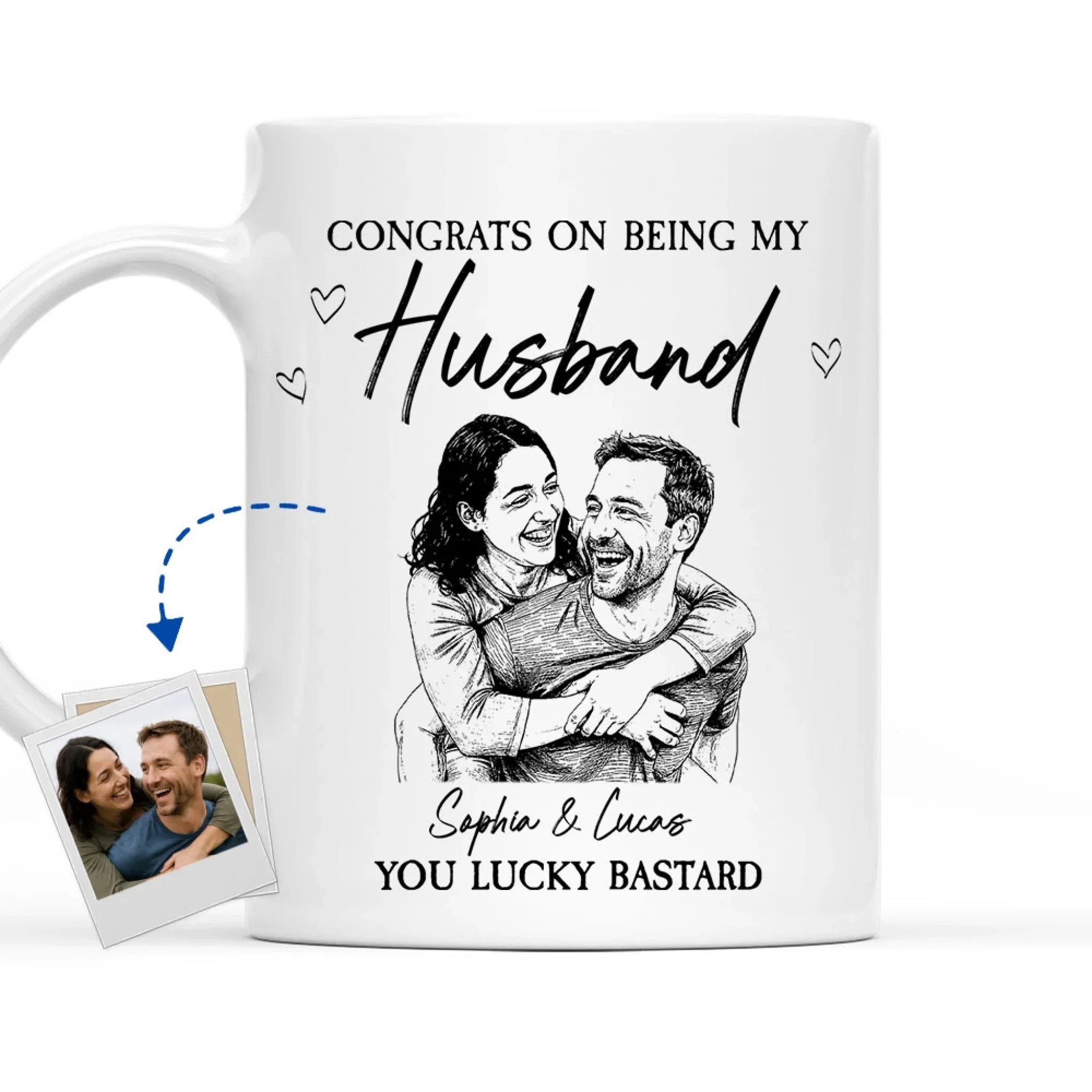 Lucky You Sketch - Personalized Custom Coffee Mug