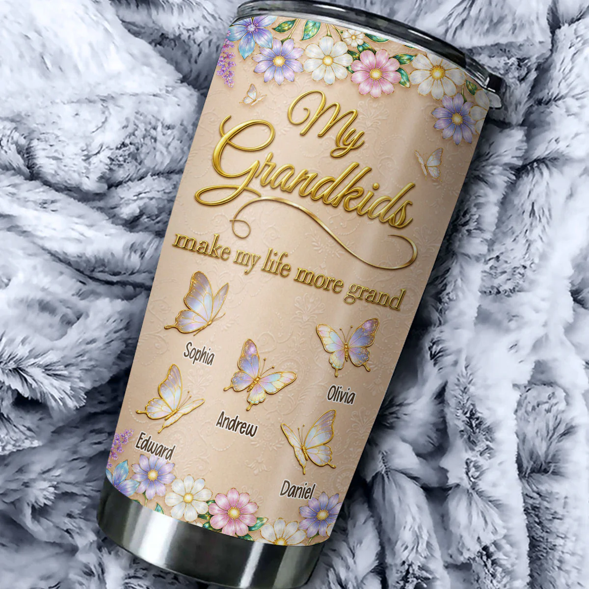 Made Of Love For Grandma - Personalized Custom 3D Effect Tumbler - Image 2