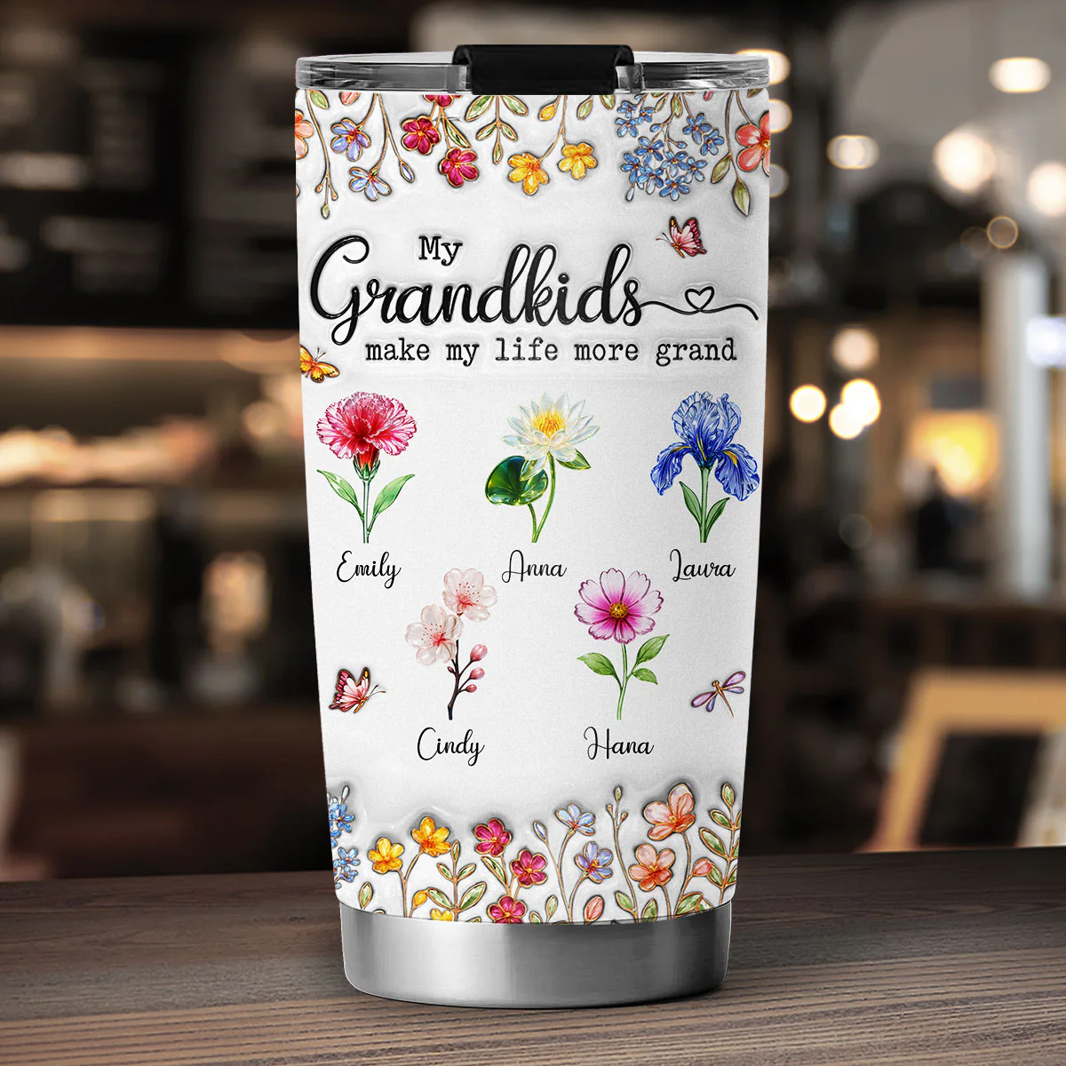 Make Life More Grand With Lovely Kids - Personalized Custom 3D Inflated Effect Tumbler - Image 3