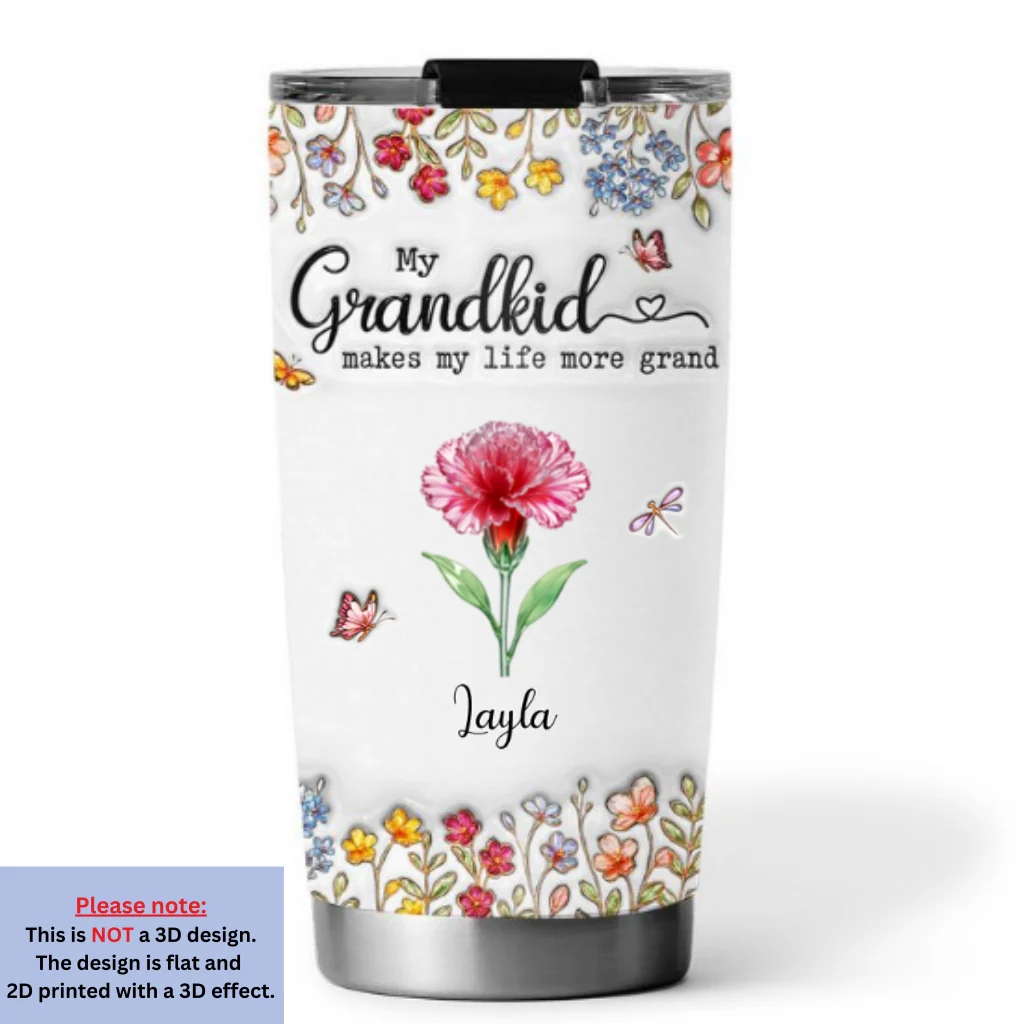 Make Life More Grand With Lovely Kids - Personalized Custom 3D Inflated Effect Tumbler - Image 5