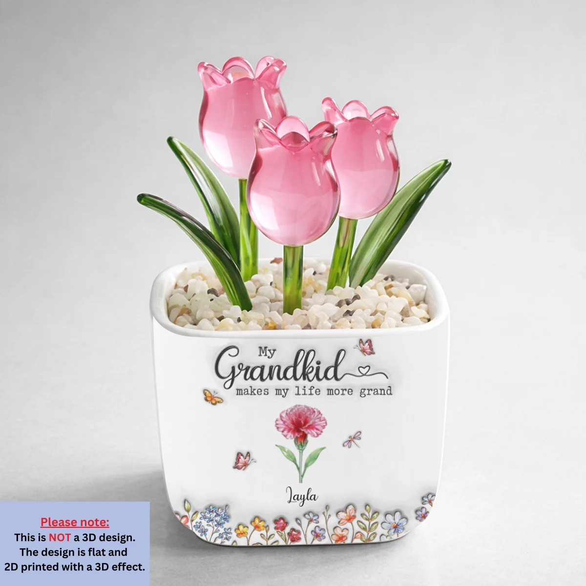 Make Life More Grand With Lovely Kids - Personalized Custom Glass Everlasting Tulips - Image 8