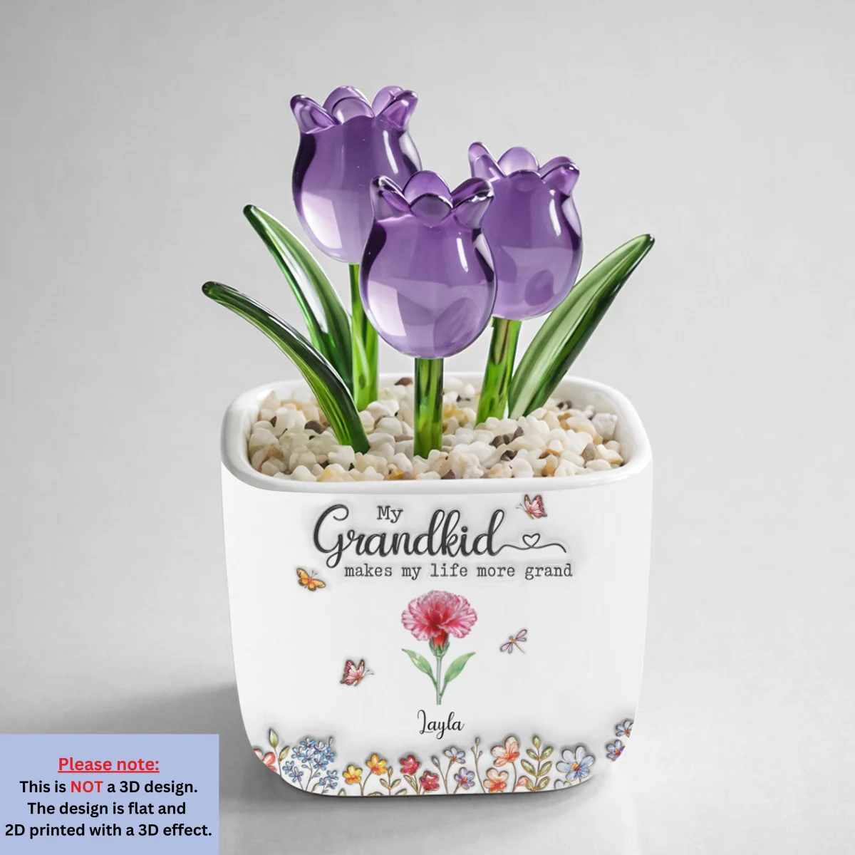 Make Life More Grand With Lovely Kids - Personalized Custom Glass Everlasting Tulips - Image 9