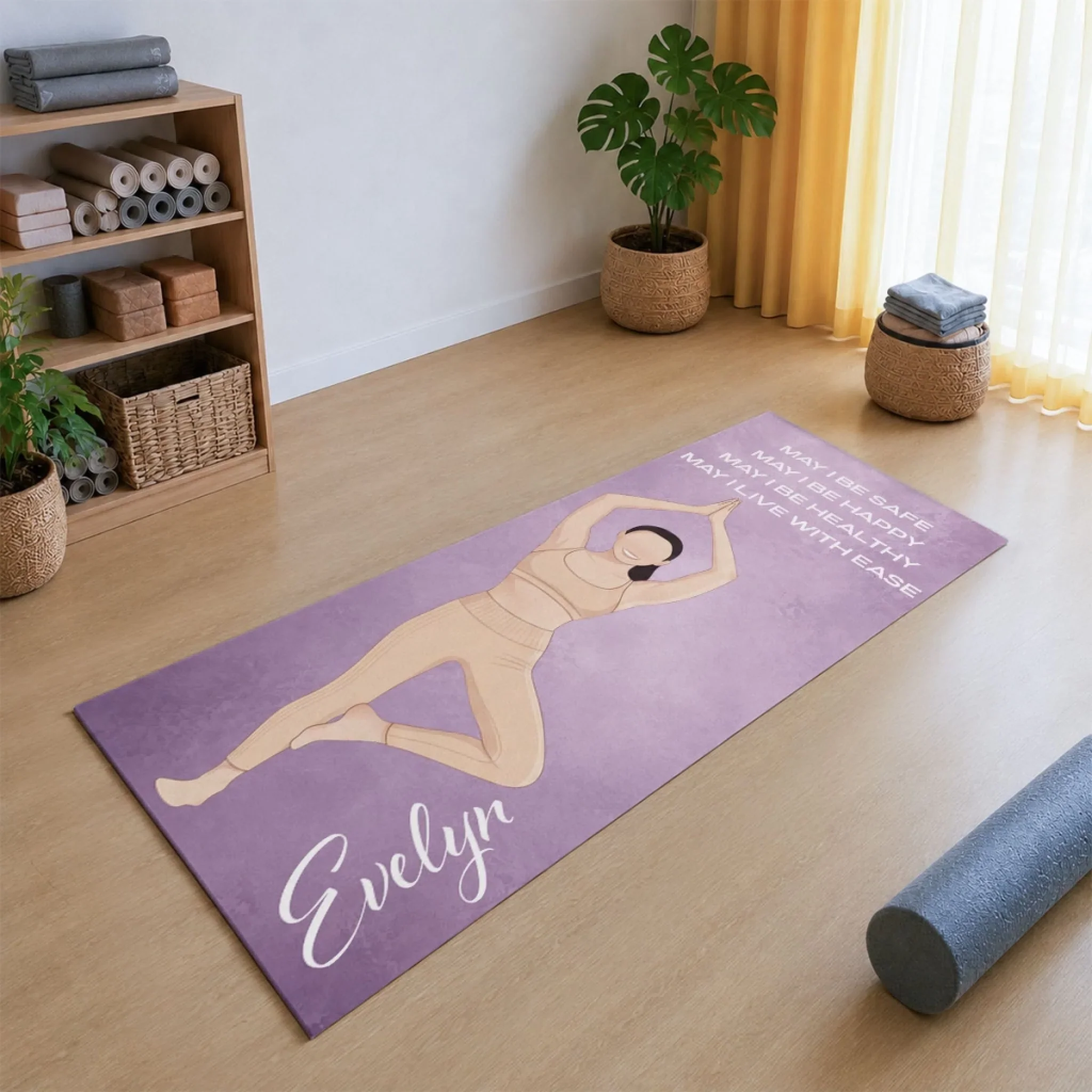 May I Live With Ease Custom Photo - Personalized Custom Yoga Mat - Image 3