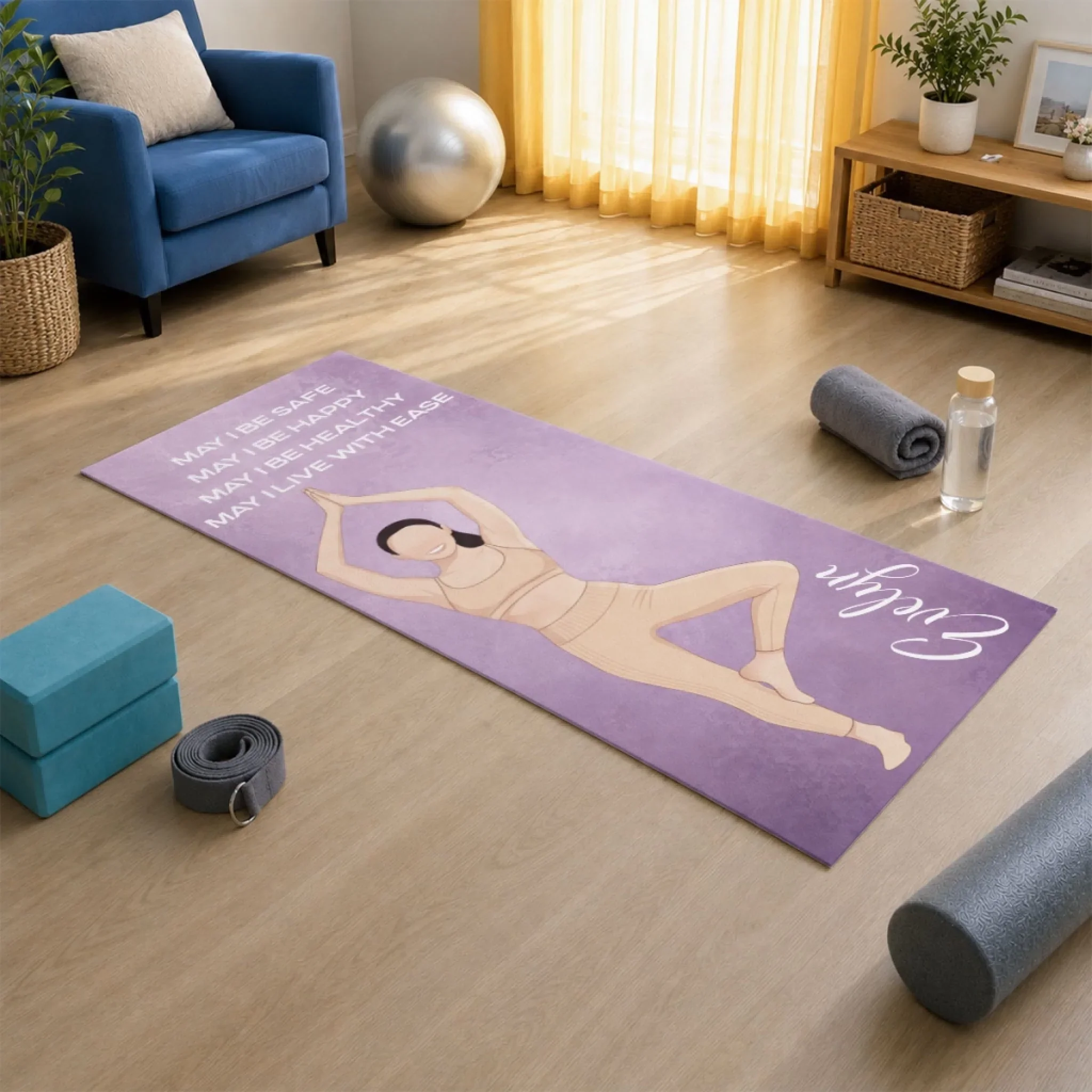May I Live With Ease Custom Photo - Personalized Custom Yoga Mat - Image 4