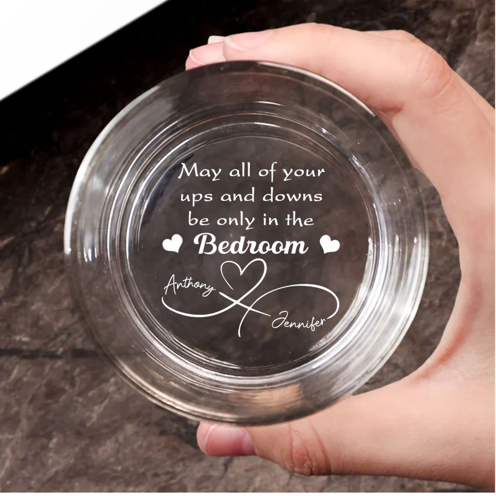 May Your Ups And Downs - Personalized Custom Engraved Whiskey Glass - Image 6