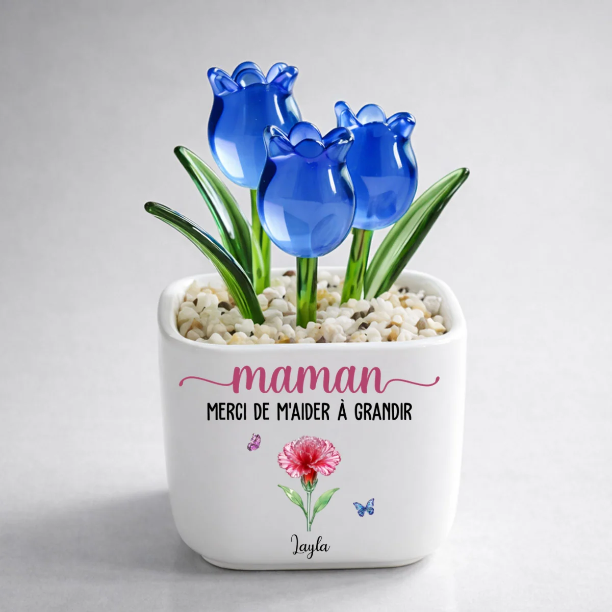 Merci De M'Aider À Grandir - Tulipes Éternelles En Verre Personnalisées - Image 7